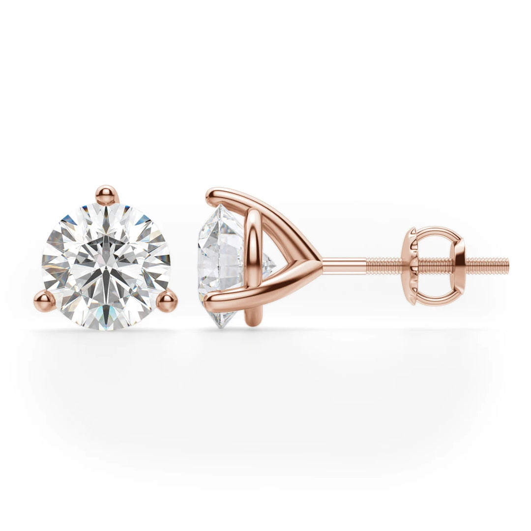 4ct Round Cut Moissanite Diamond Solitaire Stud Earrings For Women