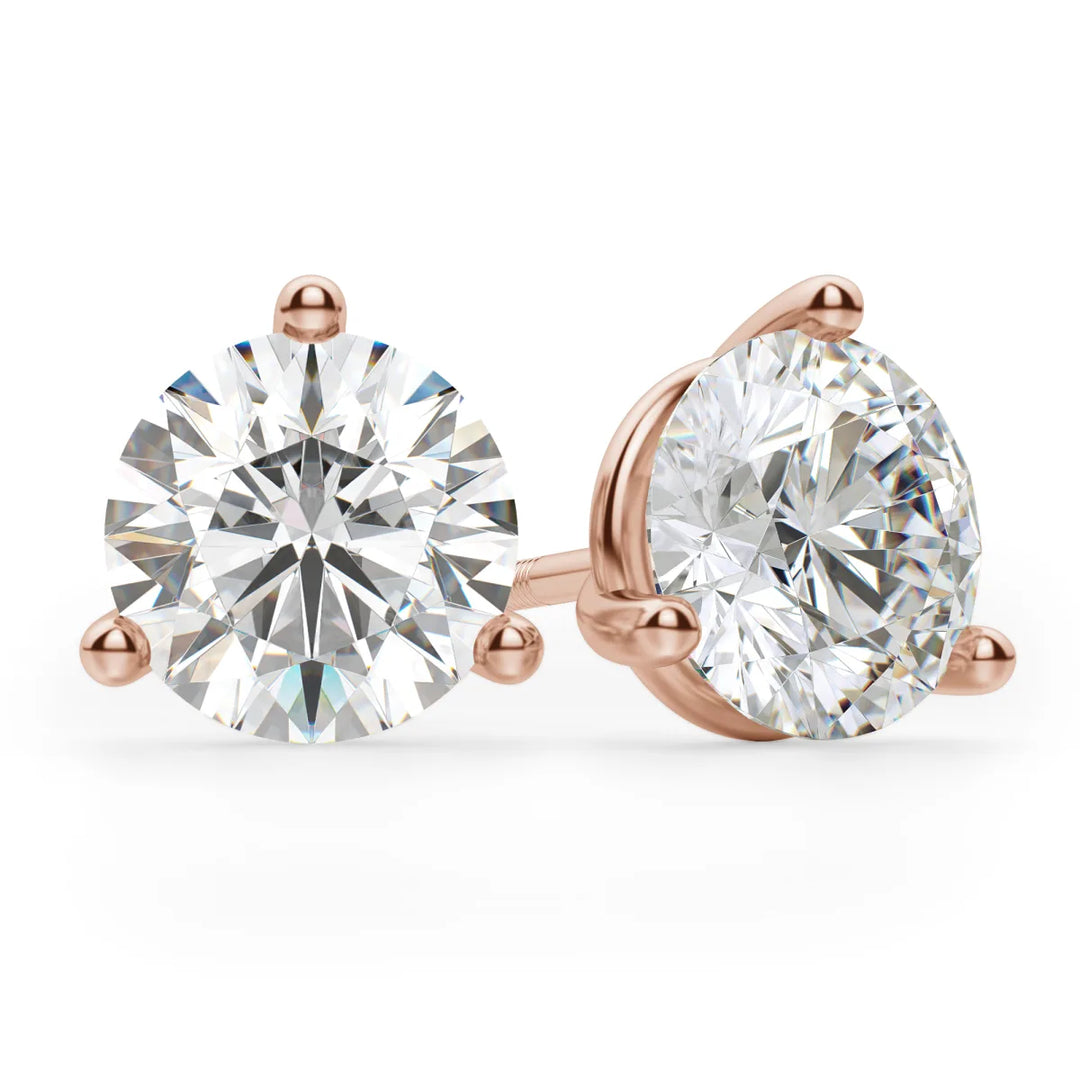 4ct Round Cut Moissanite Diamond Solitaire Stud Earrings For Women