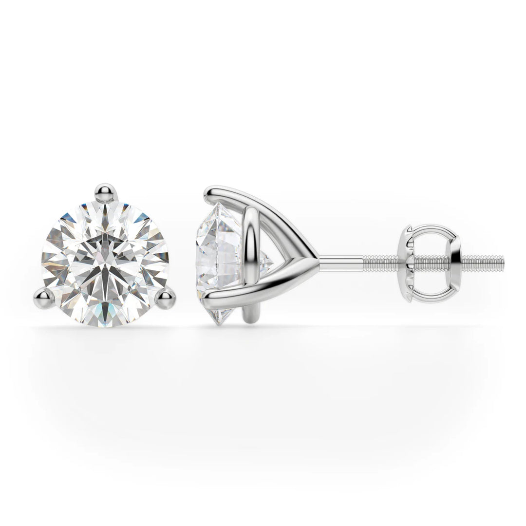 4ct Round Cut Moissanite Diamond Solitaire Stud Earrings For Women