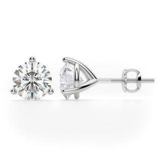 4ct Round Cut Moissanite Diamond Solitaire Stud Earrings For Women