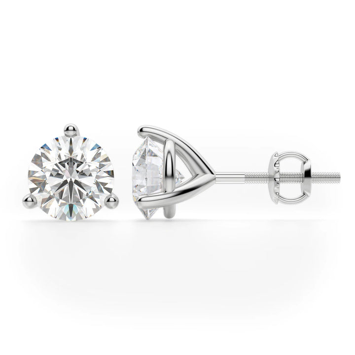 4ct Round Cut Moissanite Diamond Solitaire Stud Earrings For Women