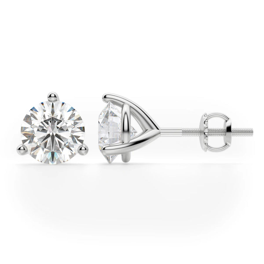 4ct Round Cut Moissanite Diamond Solitaire Stud Earrings For Women