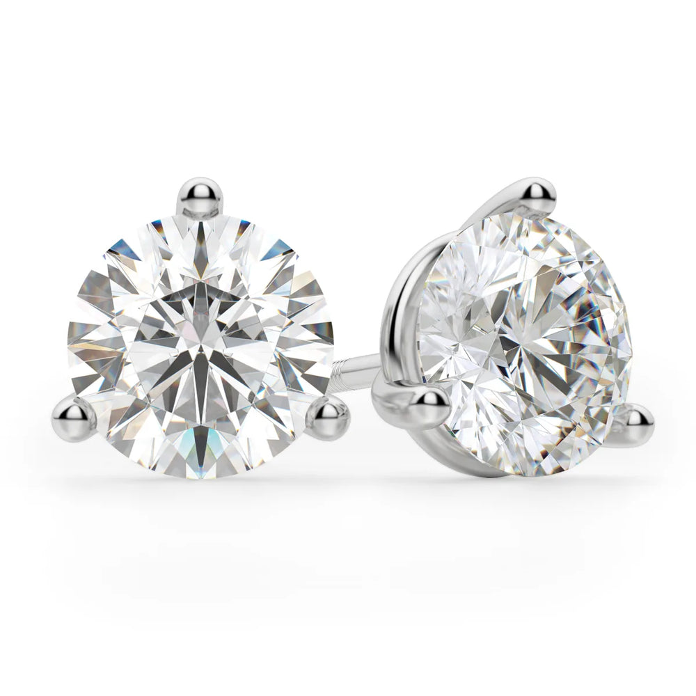 4ct Round Cut Moissanite Diamond Solitaire Stud Earrings For Women