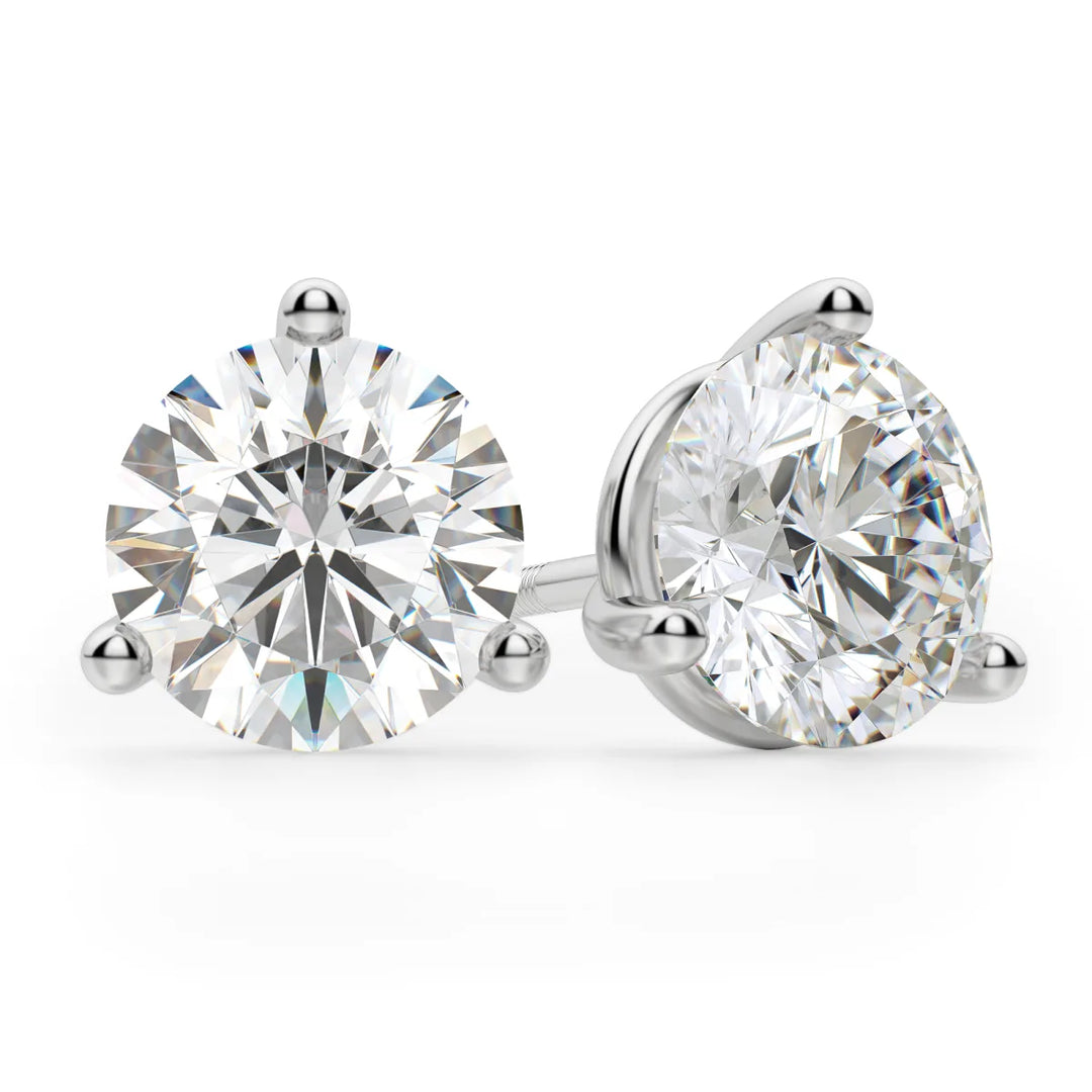 4ct Round Cut Moissanite Diamond Solitaire Stud Earrings For Women