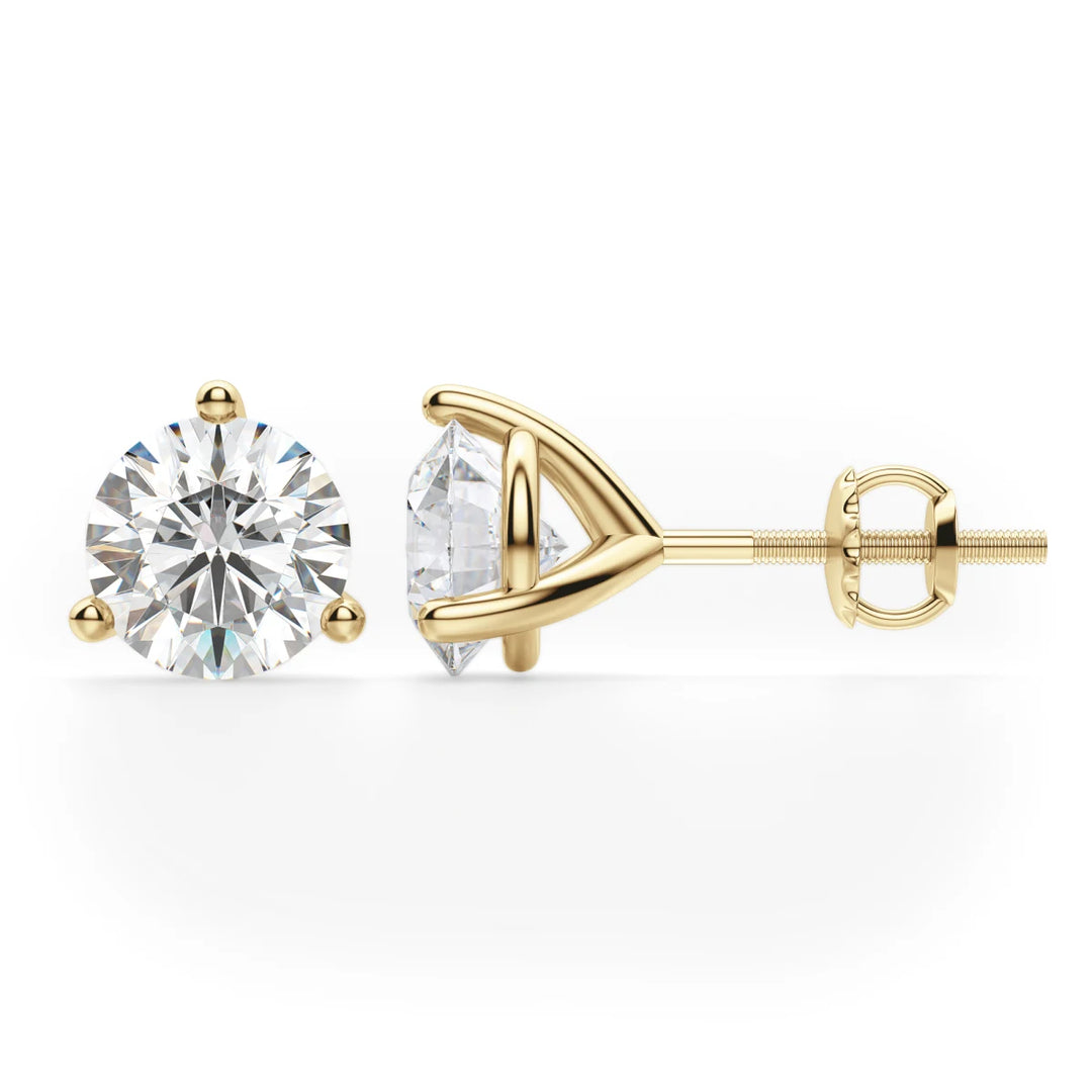 4ct Round Cut Moissanite Diamond Solitaire Stud Earrings For Women