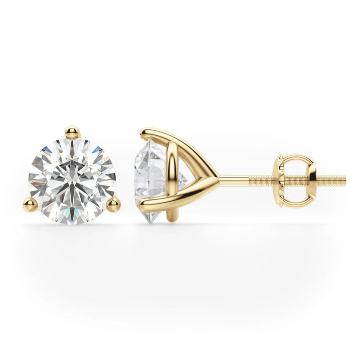 4ct Round Cut Moissanite Diamond Solitaire Stud Earrings For Women