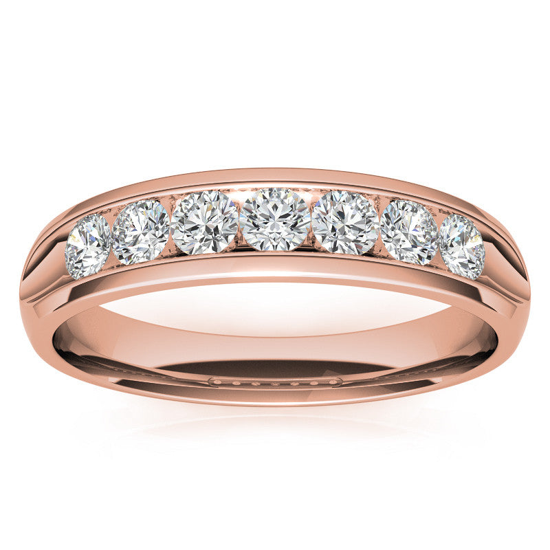 0.7ct Round Cut Channel Set Moissanite Men's Wedding Band