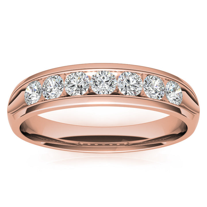 0.7ct Round Cut Channel Set Moissanite Men's Wedding Band
