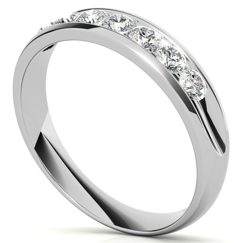 0.7ct Round Cut Channel Set Moissanite Men's Wedding Band