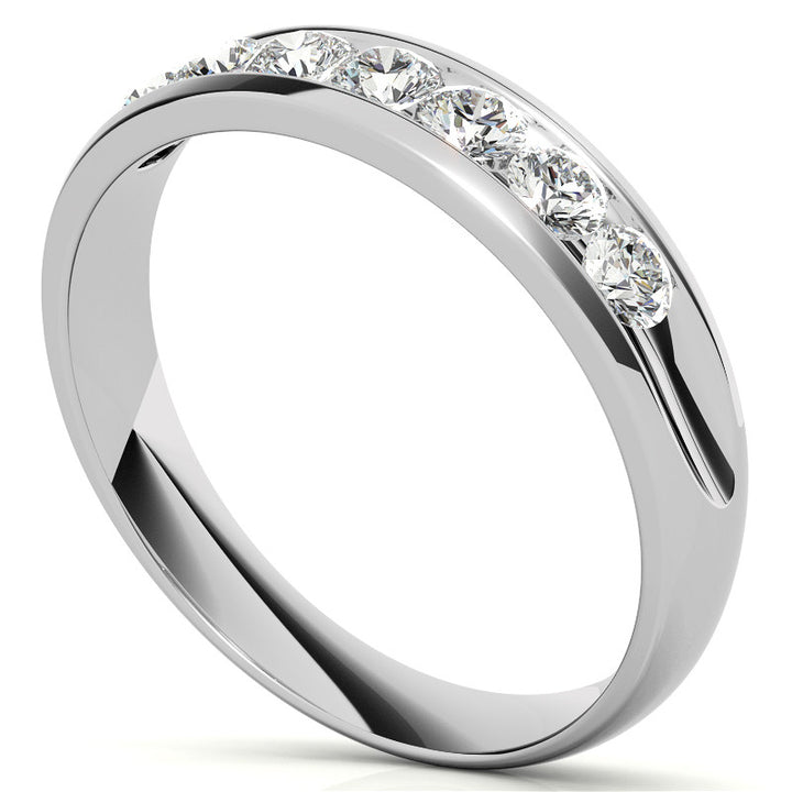 0.7ct Round Cut Channel Set Moissanite Men's Wedding Band