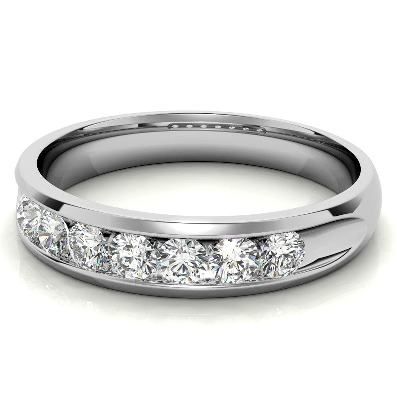0.7ct Round Cut Channel Set Moissanite Men's Wedding Band