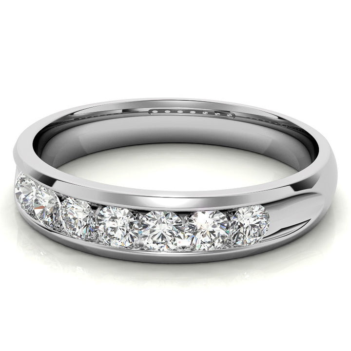 0.7ct Round Cut Channel Set Moissanite Men's Wedding Band
