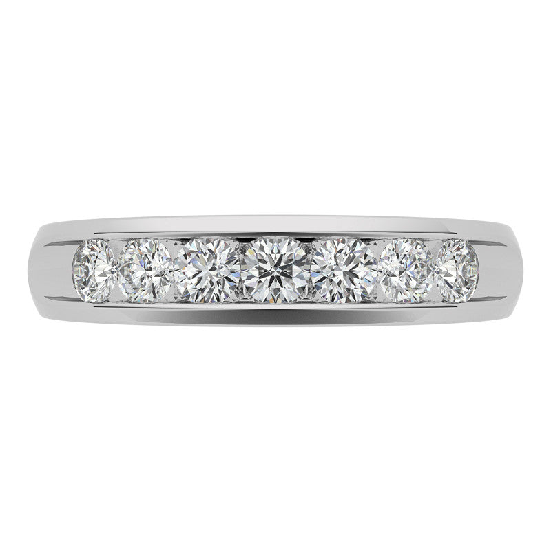 0.7ct Round Cut Channel Set Moissanite Men's Wedding Band