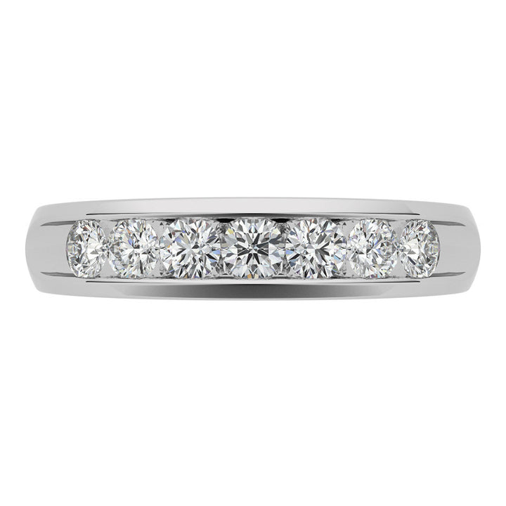 0.7ct Round Cut Channel Set Moissanite Men's Wedding Band