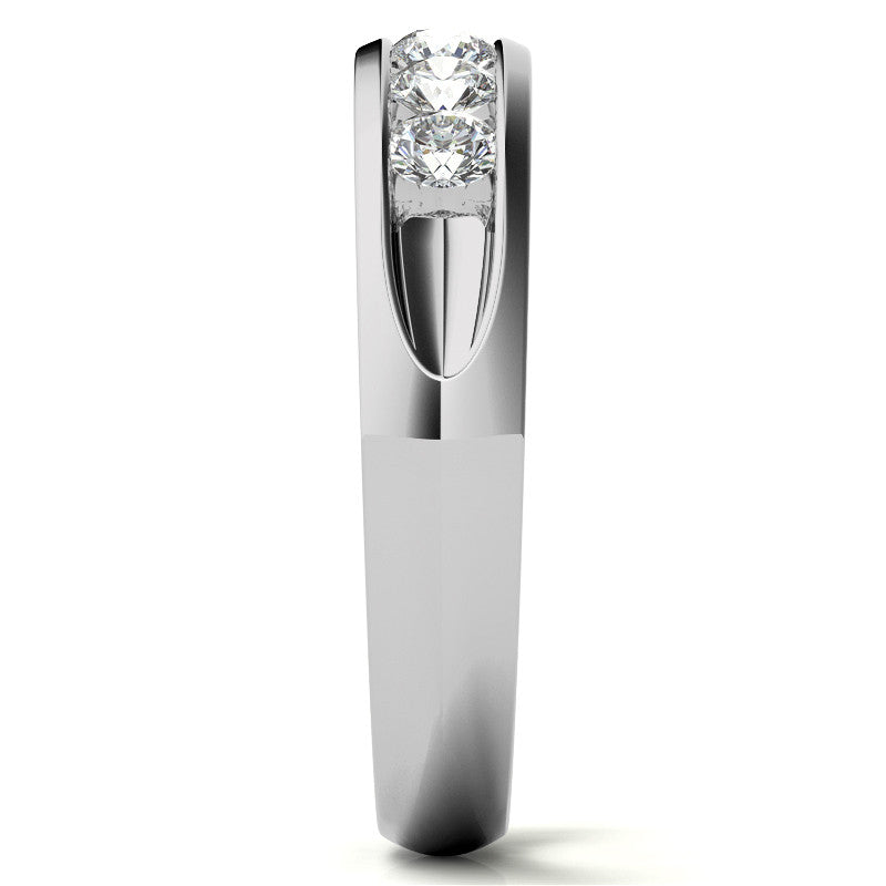 0.7ct Round Cut Channel Set Moissanite Men's Wedding Band