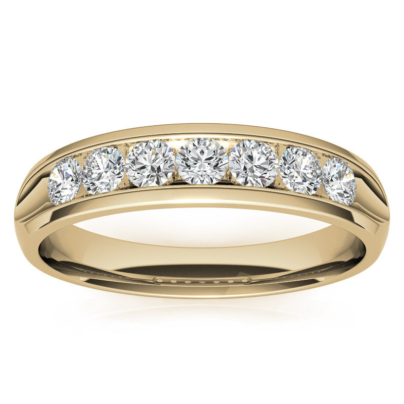 0.7ct Round Cut Channel Set Moissanite Men's Wedding Band