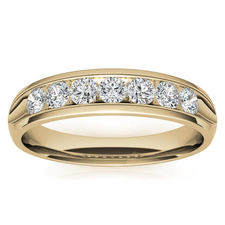 0.7ct Round Cut Channel Set Moissanite Men's Wedding Band