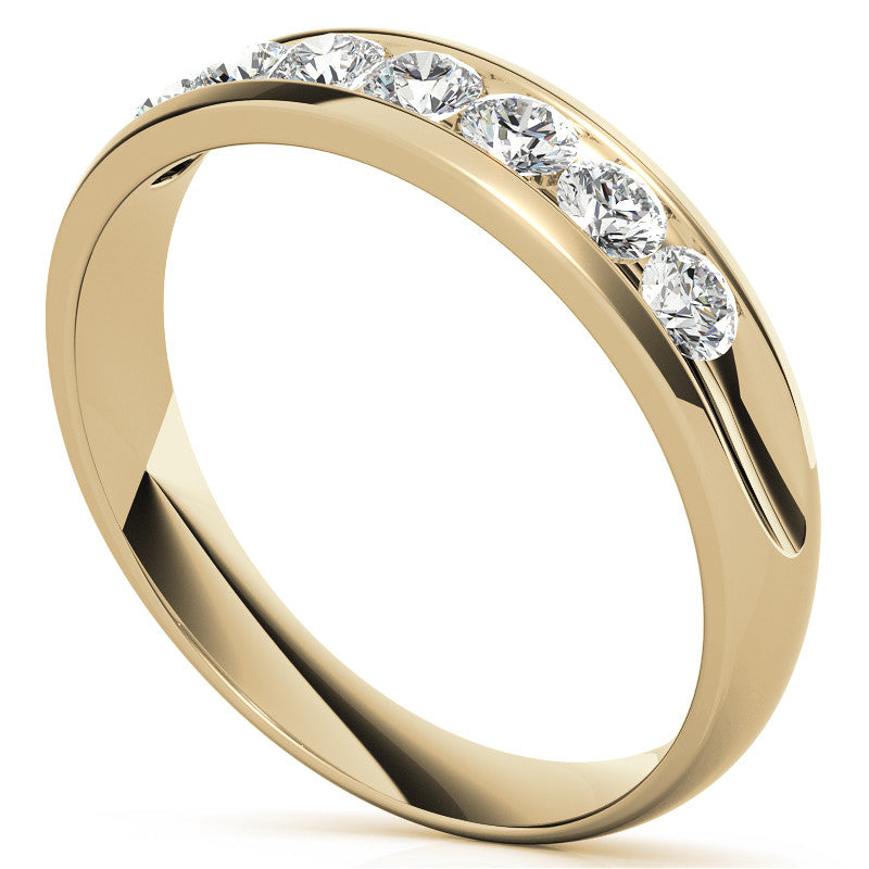0.7ct Round Cut Channel Set Moissanite Men's Wedding Band