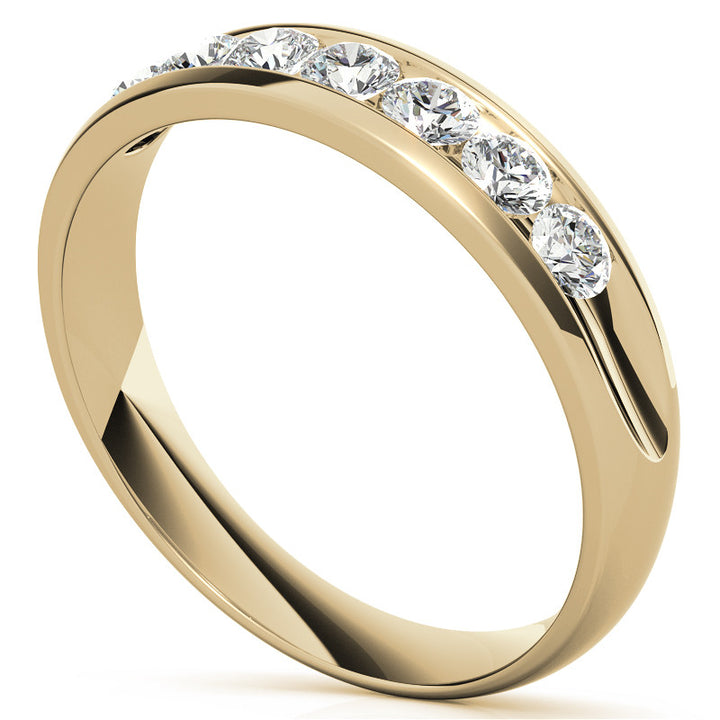 0.7ct Round Cut Channel Set Moissanite Men's Wedding Band