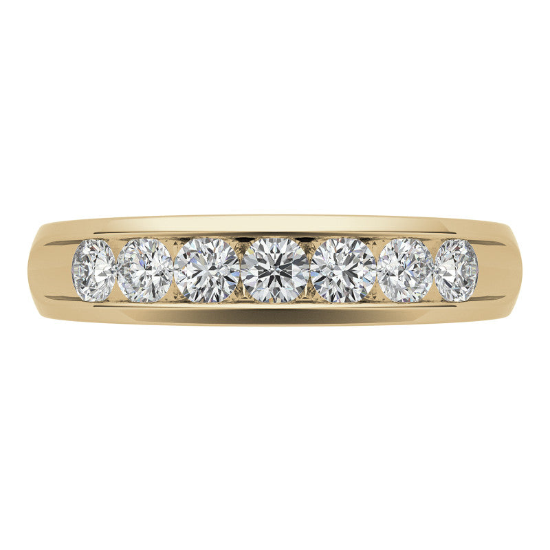 0.7ct Round Cut Channel Set Moissanite Men's Wedding Band