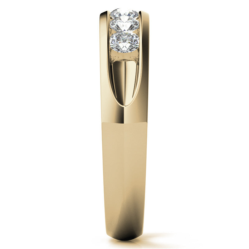 0.7ct Round Cut Channel Set Moissanite Men's Wedding Band