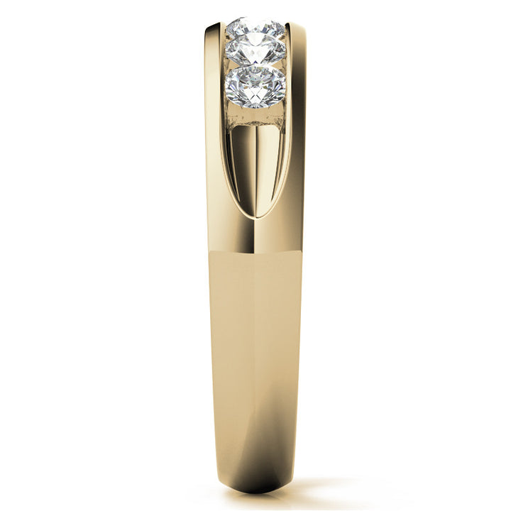 0.7ct Round Cut Channel Set Moissanite Men's Wedding Band