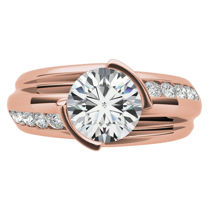 5mm Round Cut Moissanite Channel Set Men's Wedding Band