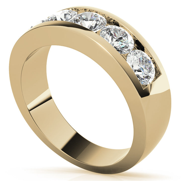 7mm Round Cut Channel Set Moissanite Men's Wedding Band7mm Round Cut Channel Set Moissanite Men's Wedding Band