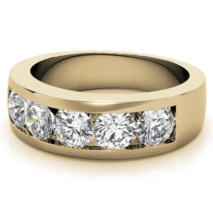 7mm Round Cut Channel Set Moissanite Men's Wedding Band
