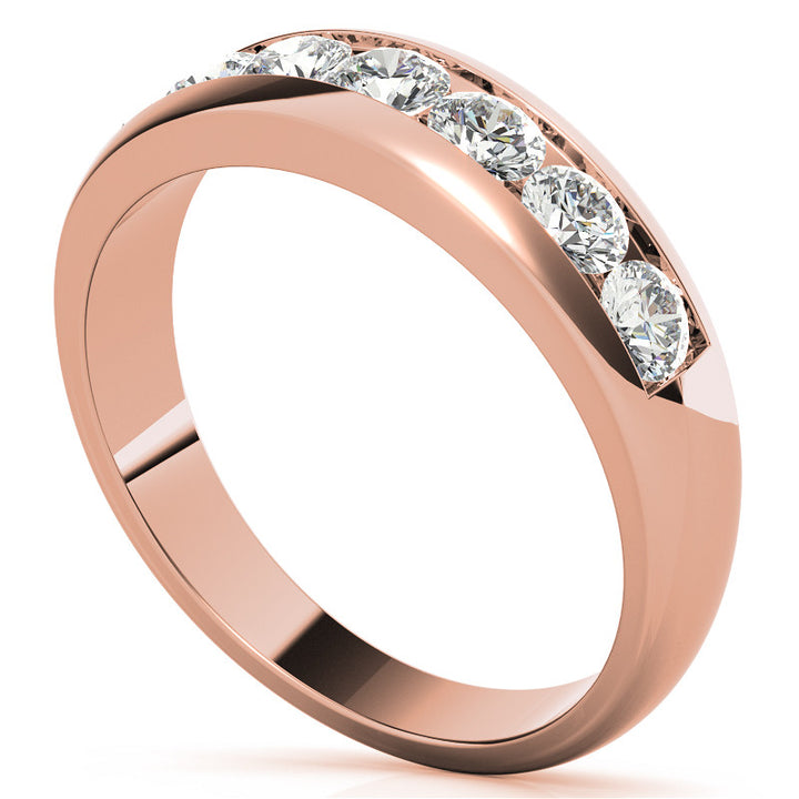 6mm Round Cut Seven Stone Moissanite Men's Wedding Band