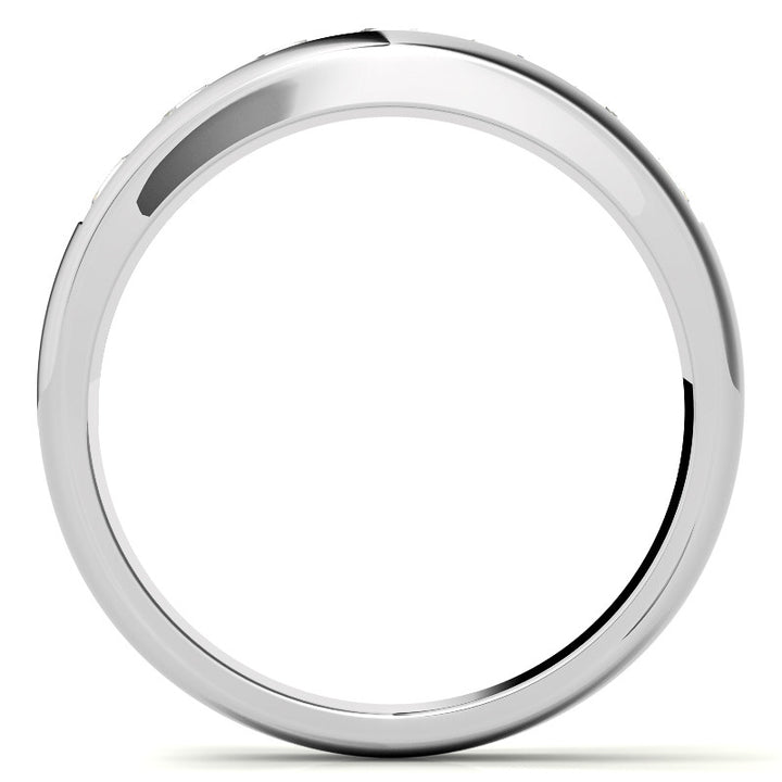6mm Round Cut Seven Stone Moissanite Men's Wedding Band