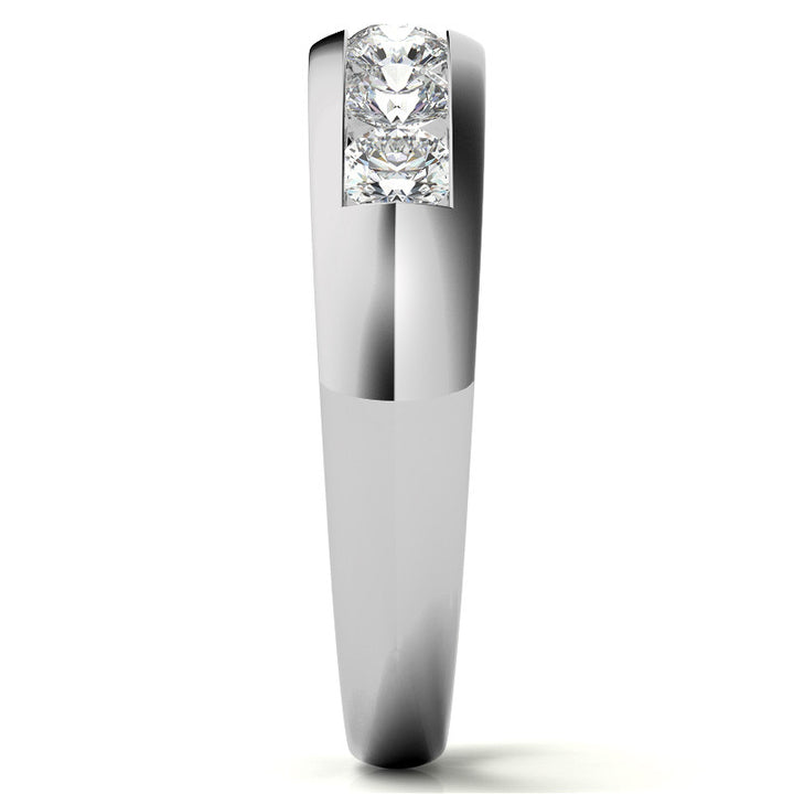 6mm Round Cut Seven Stone Moissanite Men's Wedding Band