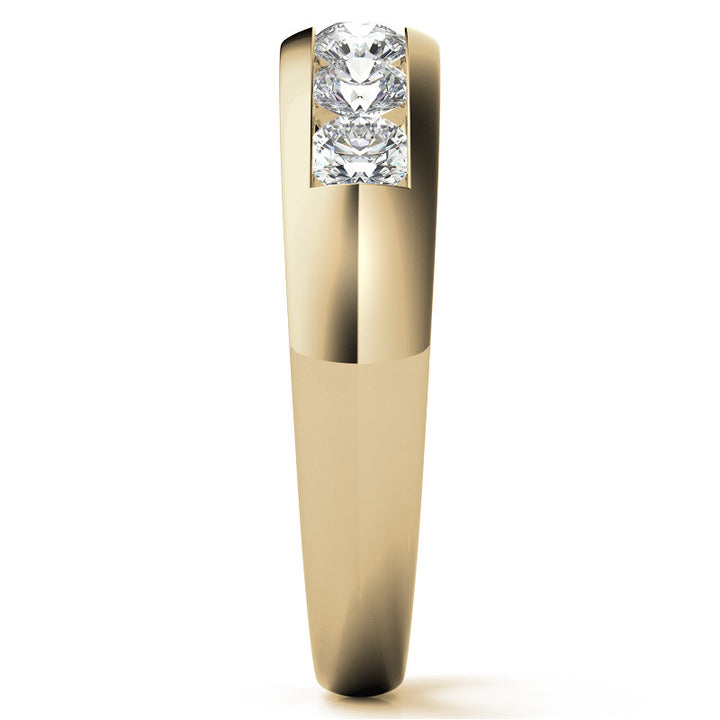 6mm Round Cut Seven Stone Moissanite Men's Wedding Band
