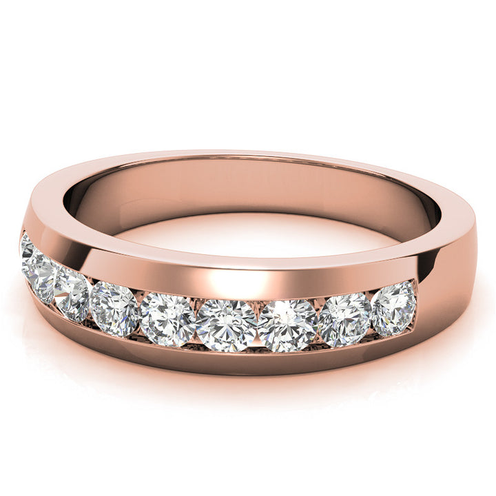 0.9ct Round Cut Moissanite Channel Set Men's Wedding Band