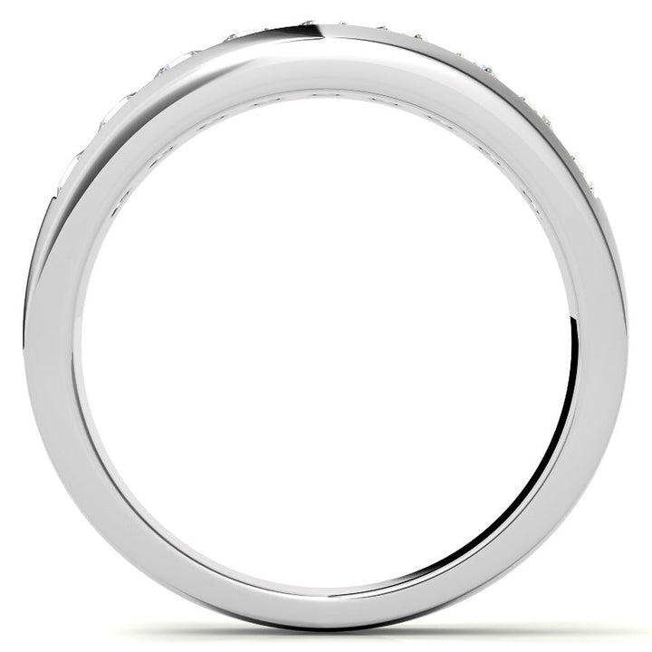 0.9ct Round Cut Moissanite Channel Set Men's Wedding Band