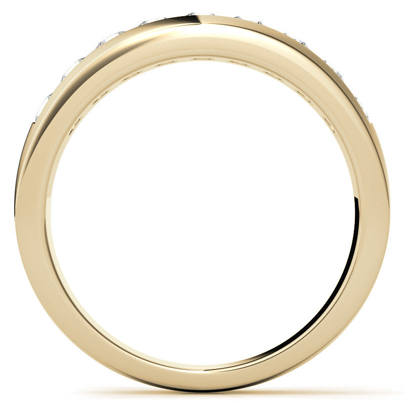 0.9ct Round Cut Moissanite Channel Set Men's Wedding Band