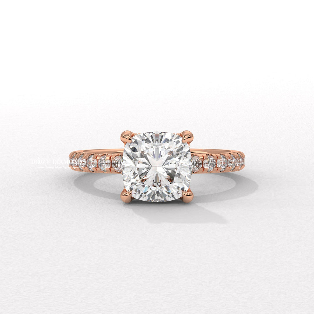 micro pave diamond ring, french pave ring, shared prong pave ring, split shank engagement ring, twisted band ring, infinity engagement ring, crossover diamond ring, luxury diamond ring,