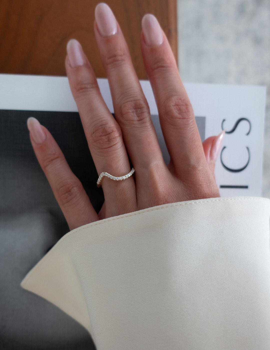 Round Diamond CVD EF/VVS Unique Wedding Band For Women