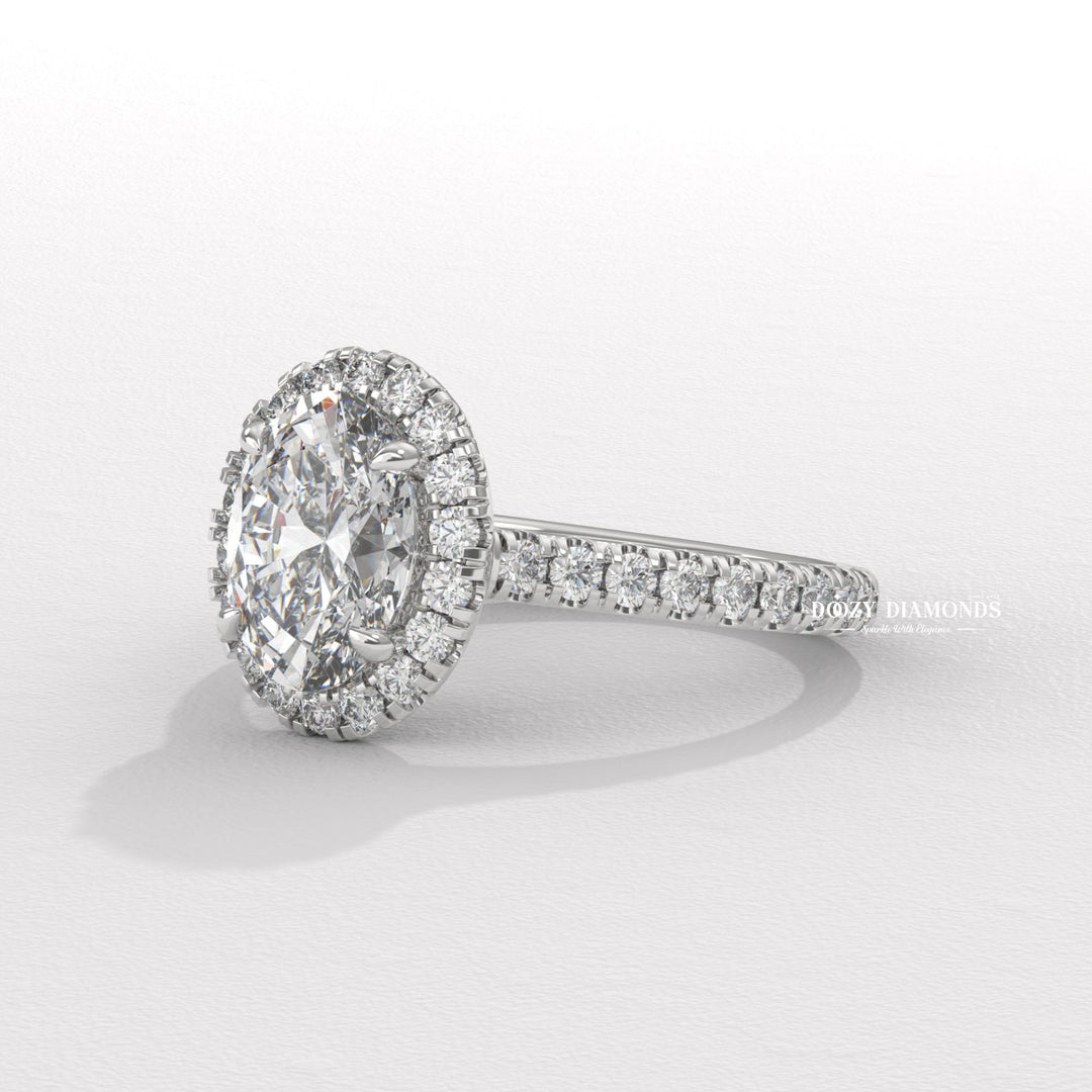 ethical bridal jewelry, modern bridal ring, elegant proposal ring, sustainable luxury jewelry, fine diamond engagement ring, bridal halo diamond ring, romantic proposal jewelry, classic oval halo ring, luxury lab diamond engagement ring, oval wedding ring.