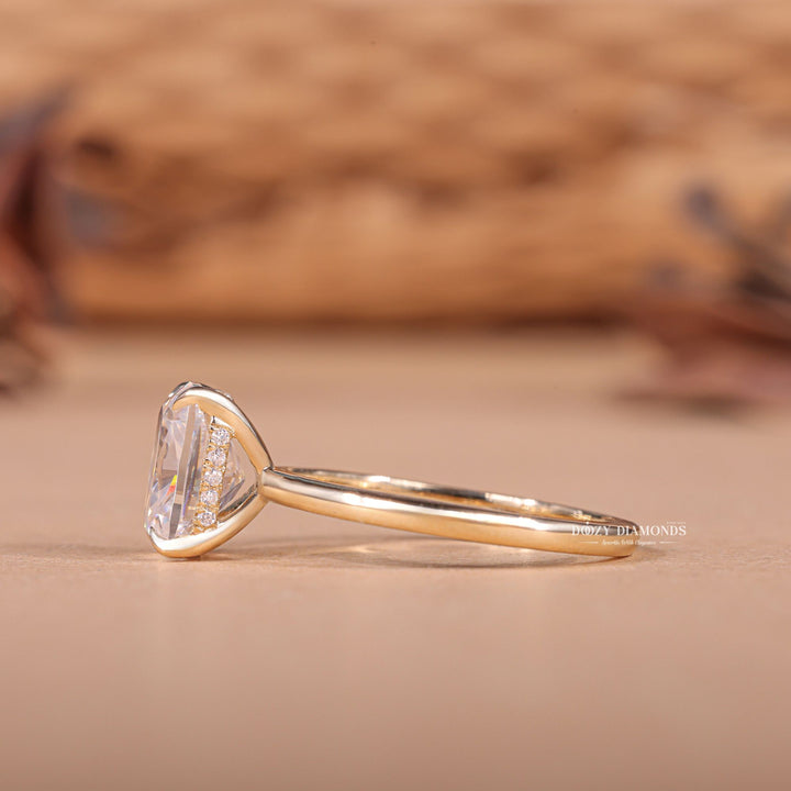 1.50CT - 2.50CT Cushion F/VS2 Lab Grown Diamond Hidden Halo Engagement Ring - Doozy Diamonds