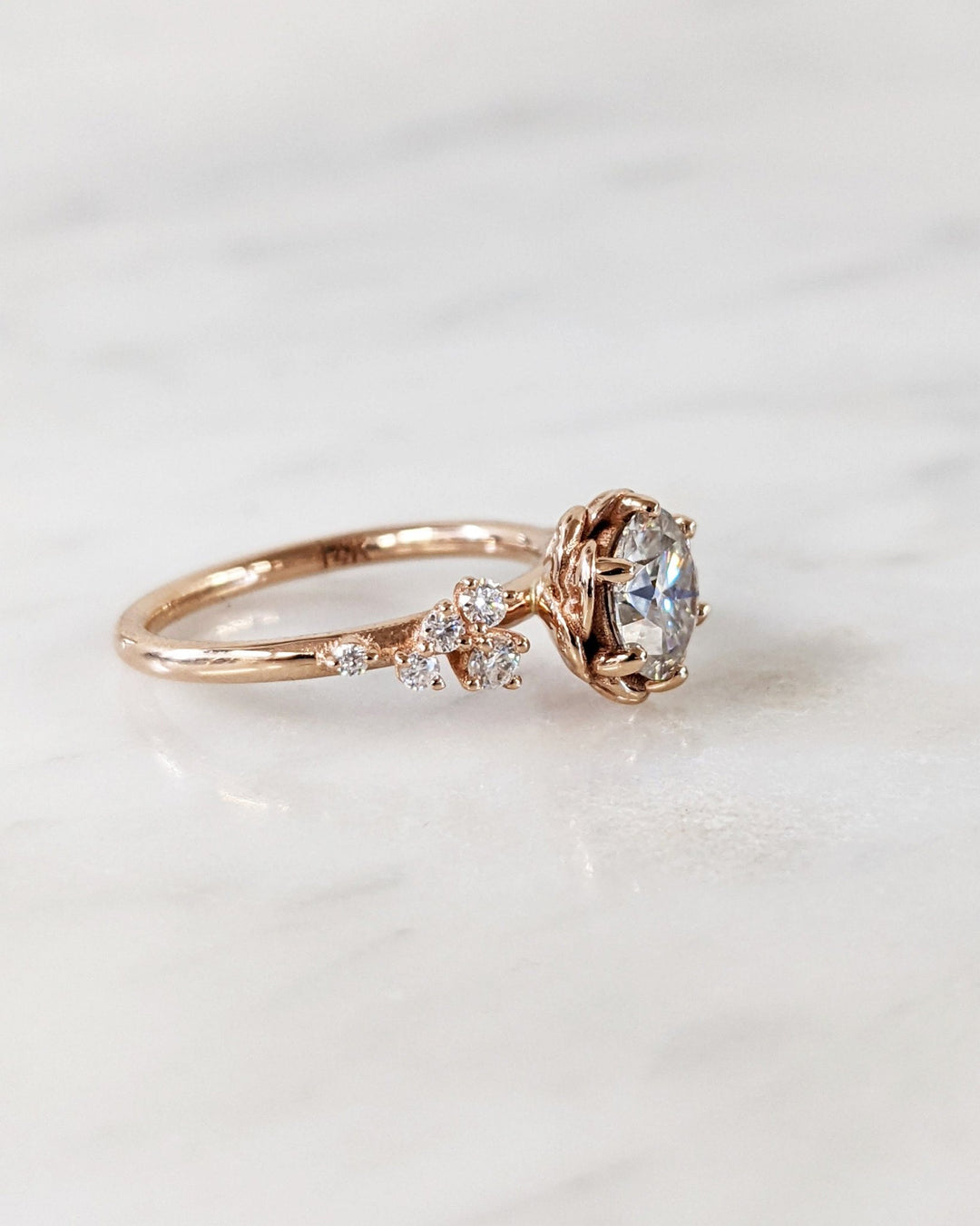 flower cluster diamond ring,