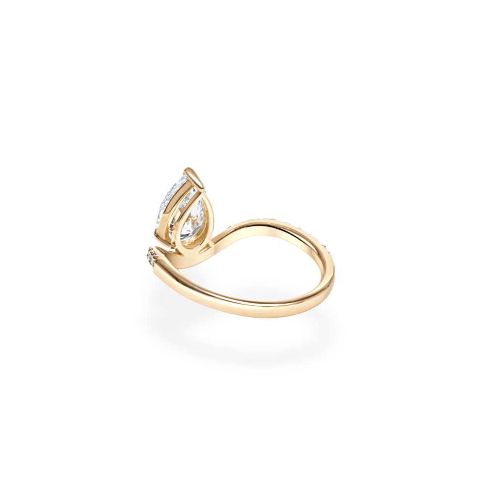 1.0CT - 2.0CT Pear Cut Lab Grown Diamond Wave Engagement Ring for Her - Doozy Diamonds