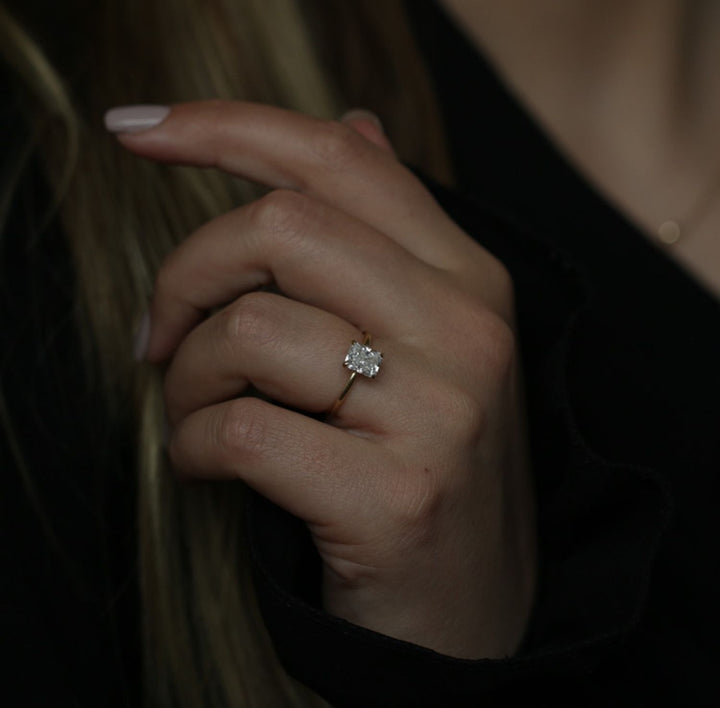 1.53 CT Radiant Solitaire CVD E/VVS2 Diamond Engagement Ring - Doozy Diamonds