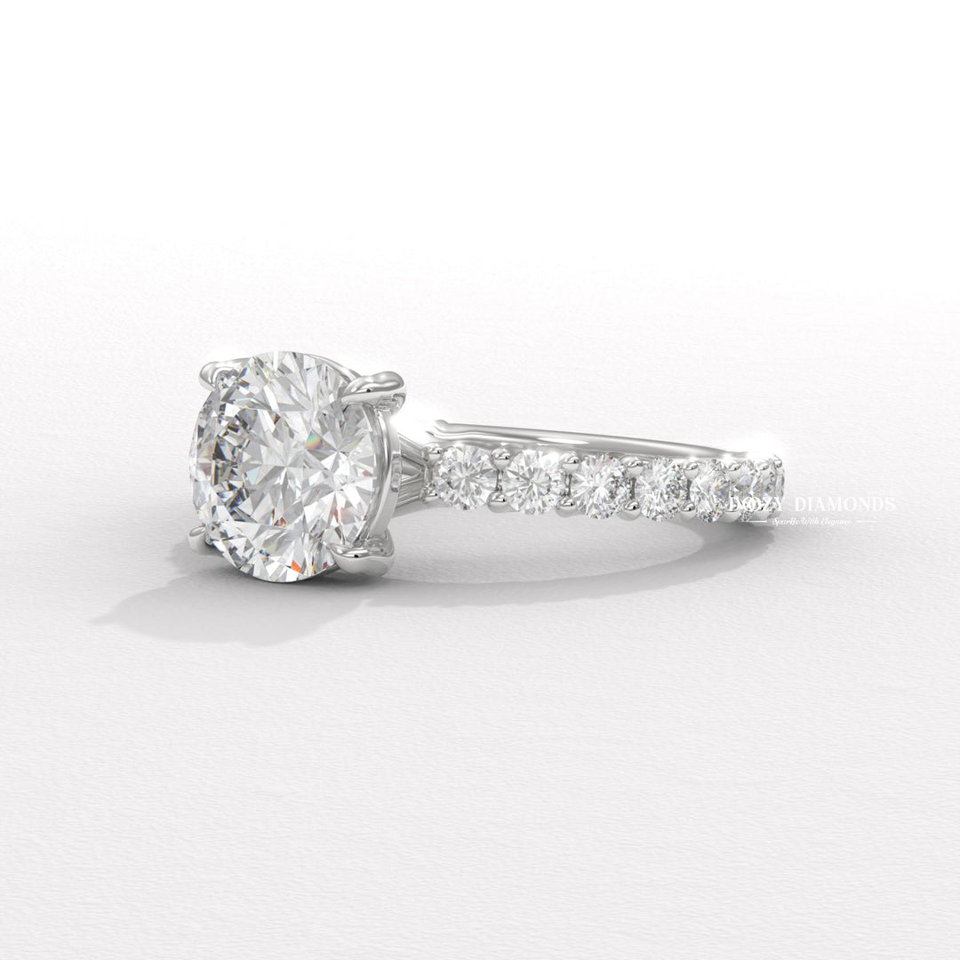 Diamond ring on a white background premium diamond ring, elegant engagement ring,