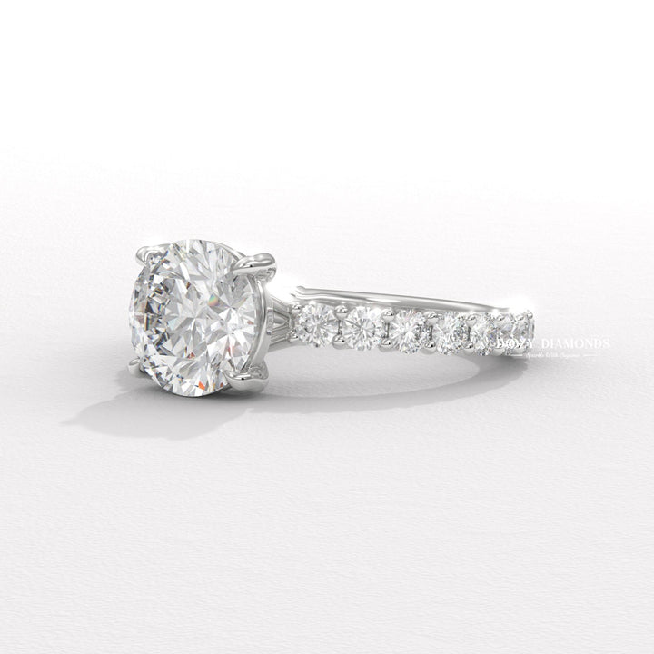 Diamond ring on a white background premium diamond ring, elegant engagement ring,