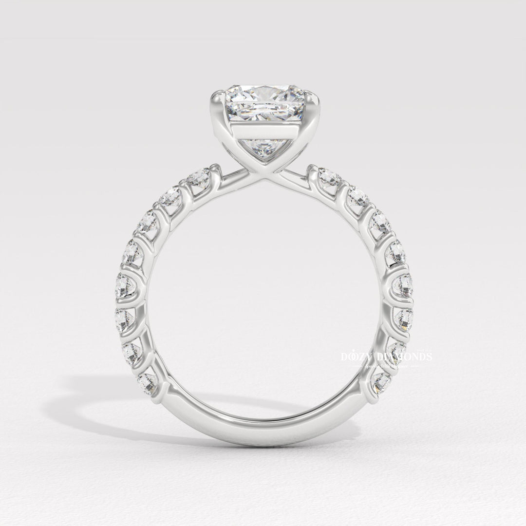 modern engagement ring, romantic proposal ring, pear center stone ring, elongated diamond ring, engagement jewelry gift, bridal accessories, luxury bridal ring, handcrafted