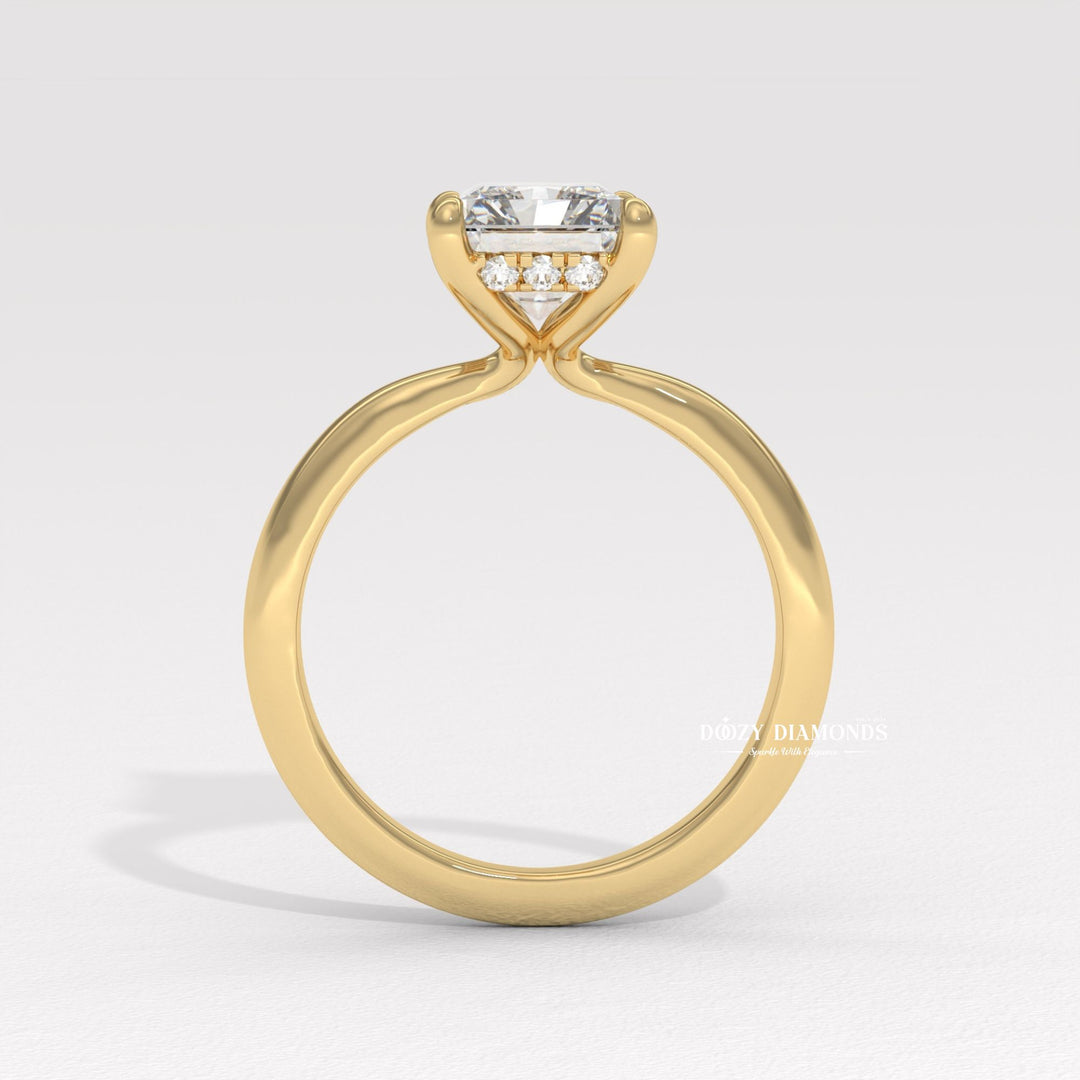 modern engagement ring, romantic proposal ring, radiant center stone ring, engagement jewelry, bridal accessories, luxury bridal ring, handcrafted engagement ring, fine diamond jewelry,
