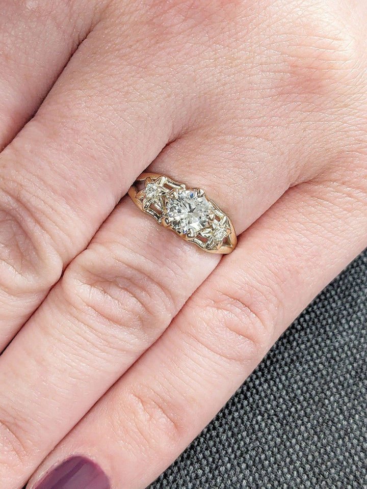 diamond ring with side stones,