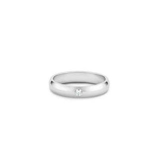 3mm Round Cut Moissanite Solitaire Wedding Band