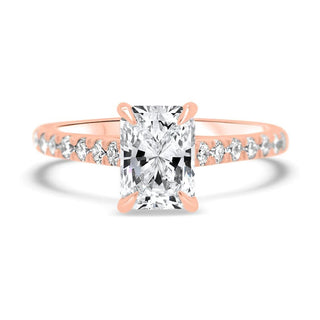 1.0CT Radiant Cut Moissanite Diamond Pave Engagement Ring